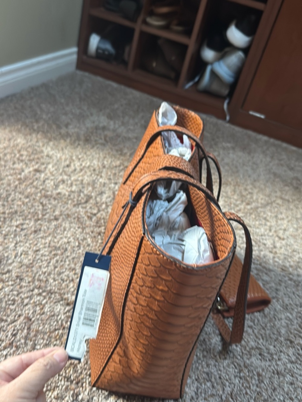 Dooney & Bourke-Shannon Small Honey Tote Bag with Matching Wallet - Picture 4 of 4